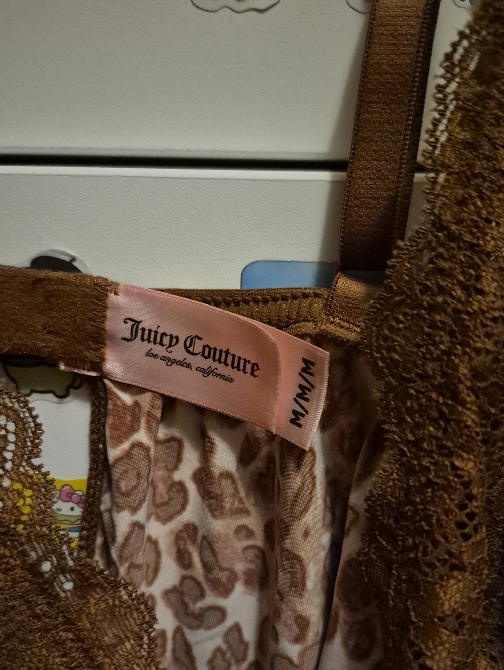 Juicy Couture Brown Cheetah Print Lingerie Top - Picture 2 of 5